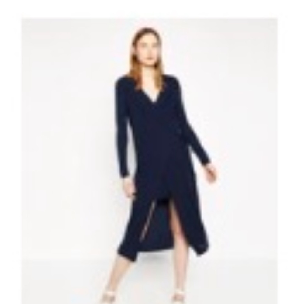 Zara CROSSOVER DRESS WITH FRONT SLIT - Picture 2 of 6